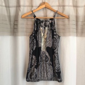 INC Black/White Halter Top, Size Medium, NWOT